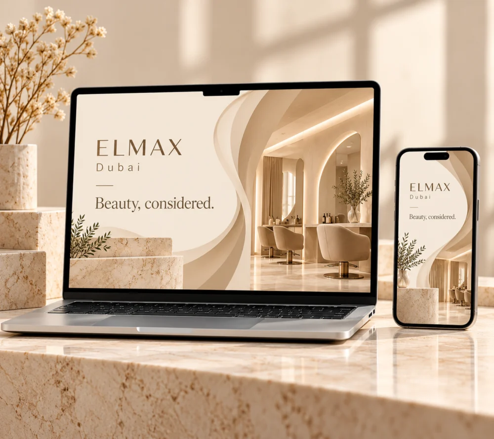 ELMAX Dubai illustrative website concept on devices