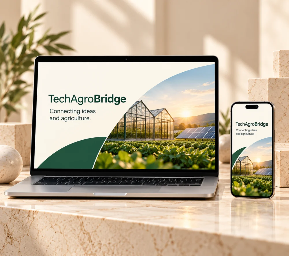 TechAgroBridge illustrative website concept on devices